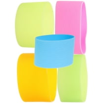PAMINGONO 5Pcs Pink Silicone Bottle Cover No Slip Sleeve for Tumblers and Water Bottles for Outdoor Activities