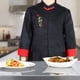 thumbnail image 4 of Bata de chef de manga larga uniforme de chef de estilo chino para hombres y mujeres (negro XXL), 4 of 8
