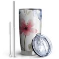thumbnail image 2 of 20 Oz Watercolor Floral Pattern Coffee Tumbler Double Wall Insulated Stainless Steel Water Bottle | Metal Reusable Thermoses Flask with Cup Cap | Leak & Sweat Proof with Anti-Dust Lid, 2 of 7