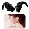 thumbnail image 4 of Tapones para los oídos que cancelan el ruido tapones para los oídos reducción del ruido estuche de almacenamiento reutilizable para dormir ronquidos - Negro Sunnimix Tapones para los oídos, 4 of 8