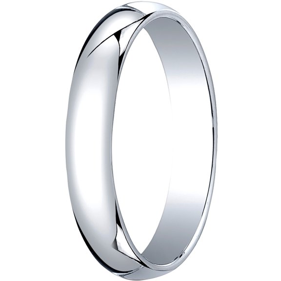 Womens 18K White Gold, 4.0mm Traditional Dome Oval Wedding Band (sz 12)