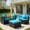 Turquoise, variant on Resenkos 4 Pcs Ottoman Garden Deck Patio Rattan Wicker Furniture Set Cushioned Sofa-White, Patio Seating Conversation Set, Modern Patio Sofa Sectional Proof for Patio Back Deck
