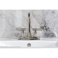 thumbnail image 3 of Kingston Brass KS6646KNL Knurled Double-Handle 3-Hole Deck Mount 4-Inch Centerset Bathroom Faucet with Brass Pop-Up in Polished Nickel, 3 of 8
