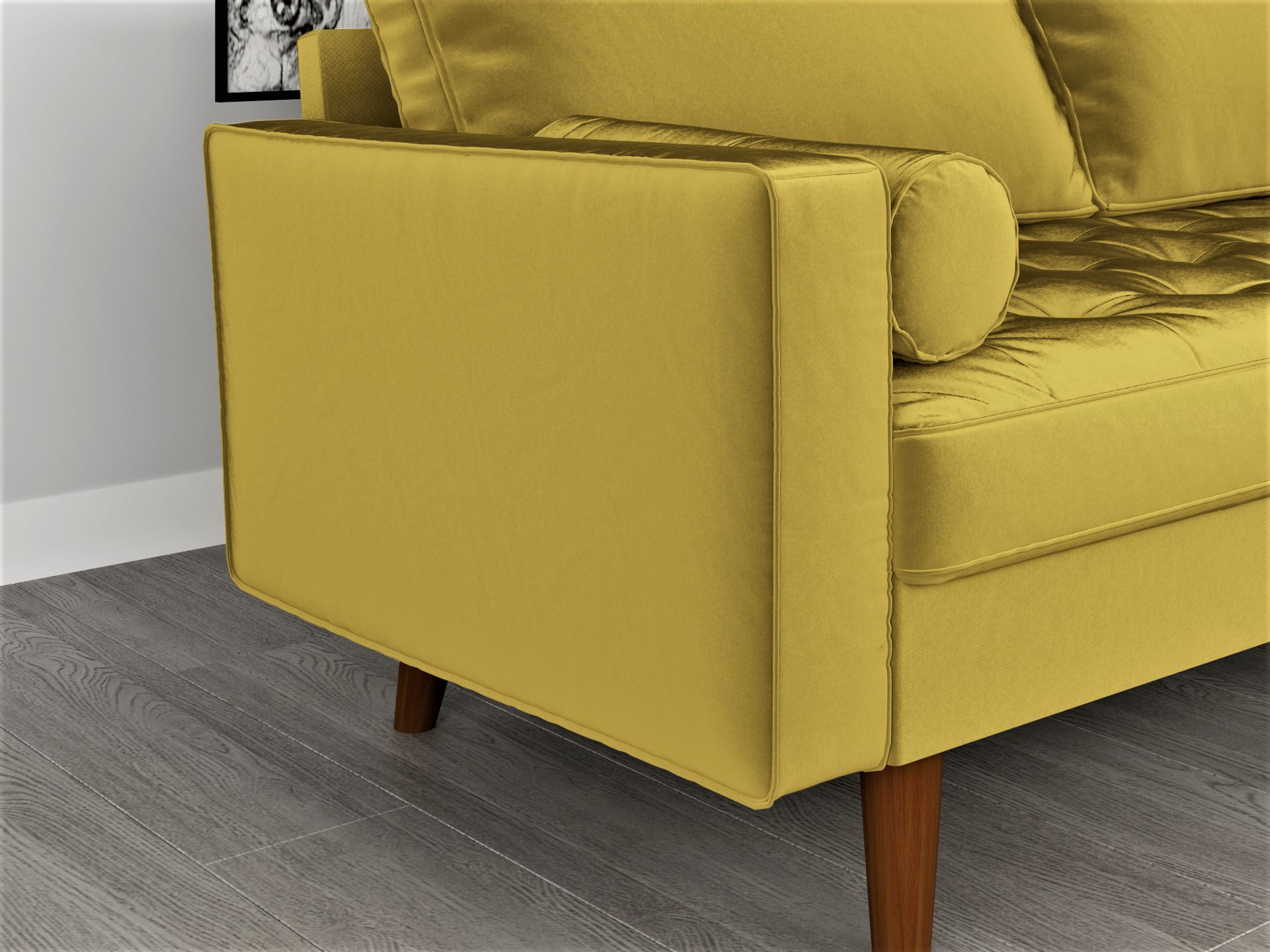 US Pride Furniture Mac Velvet Loveseat, Goldenrod