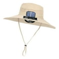 thumbnail image 4 of Sombrero para el sol, ajustable, de ala ancha, recargable, con ventilador, sombrero de pescador con Caqui, 4 of 9