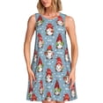 thumbnail image 1 of Fotbe Snowflake Christmas gnome Vestido de Verano sin Mangas para Mujer – Vestido Midi Línea A, Estilo Camiseta Floral, Vestido Playero Casual y Fluido, 1 of 7