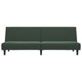 thumbnail image 2 of vidaXL 2-Seater Sofa Bed Dark Green Velvet, 2 of 5