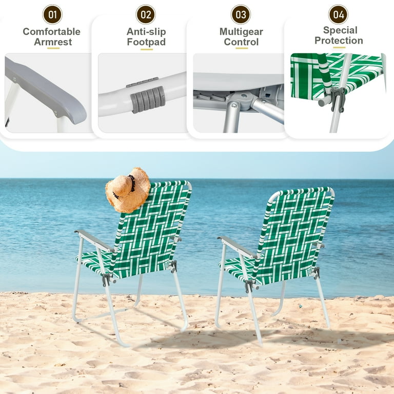 Ktaxon Lightweight Foldable Patio Lawn Chair Set, 2 Pack