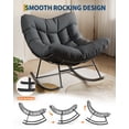 thumbnail image 4 of Outdoor Papasan Rocking Chair, Oversized Rocking Chair with Sturdy Metal Frame, Patio Rattan Egg Rocker for Balcony Backyard Porch Bedroom, 4 of 6