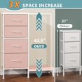 thumbnail image 3 of Dresser HIGDBFE - Cómoda con estante para colgar, 4 cajones, color rosa, 3 of 8