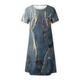 thumbnail image 5 of CHUANK Robes de Travail pour Femmes Liquidation Dames Été Bohème Imprimé Manches Courtes Robe de Plage Robe Longueur Genou, 5 of 5