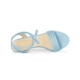 thumbnail image 4 of BLISSFUL STEP Women's Lace up Stiletto High Heels Sandals Sky Blue 10, 4 of 7