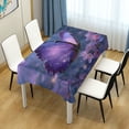 thumbnail image 5 of DEIARA Sakura Purple Butterfly Square Tablecloth 60×60in Polyester Fabric Tablecloth Washable Dust Resistant Wrinkle Resistant, 5 of 9