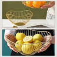 thumbnail image 6 of 2Pcs Metal Wire Fruit Basket for Kitchen Counter, Curved-Edge Large Fruit Bowls Holder for Vegetable Bread Snacks, Decorative Fruit Bowl for Table Centerpiece Living Room Dining (Gold), 6 of 9
