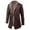 Brick Red, variant on Mid Length Leather Jacket Business Casual Winter Coat With Thick And Oversized Notch Lapel