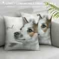 BCIIG Dog Theme Decorative Short Plush Throw Pillow Cover for Home