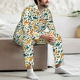 thumbnail image 7 of Salouo Dinosaurs and Tropical Leaves Print Button-Front Long Sleeve Pajama Set for Men, Soft 2Pjs Men's Long Sleeve Sleepwear-XX-Large, 7 of 7