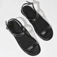 thumbnail image 5 of Domuza Women’s Comfortable Mesh Open Toe Sandals, Adjustable Buckle Ankle Strap Flat Shoes with Soft Insole for Summer and Outdoor Use Black 5.5（EU-36）, 5 of 8