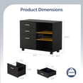 thumbnail image 3 of Ktaxon File Cabinet with Open Shelf, Wood Rolling File Cabinet with Open Shelves,Legal & Letter Size Black, 3 of 7