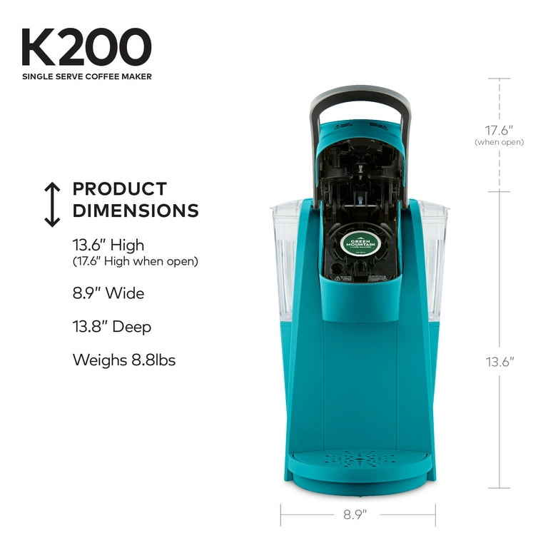 Keurig K200 Single Serve Turquoise K Cup Pod Coffee Maker