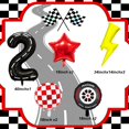 thumbnail image 2 of Coche de carreras de dibujos animados de UNITSED para decoración de fiesta con rayo, 2 of 7