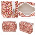 thumbnail image 3 of 1 Pc Bolsa Cosmética Ligera de Flores para Mujeres para Vacaciones y Viajes de Negocios Roja de Poliéster, 3 of 3