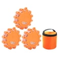 thumbnail image 2 of LED Road Flares Lights, Waterproof Roadside Safety Disc Kit Shock Resistant  for Car for Motorcycle Orange, 2 of 7