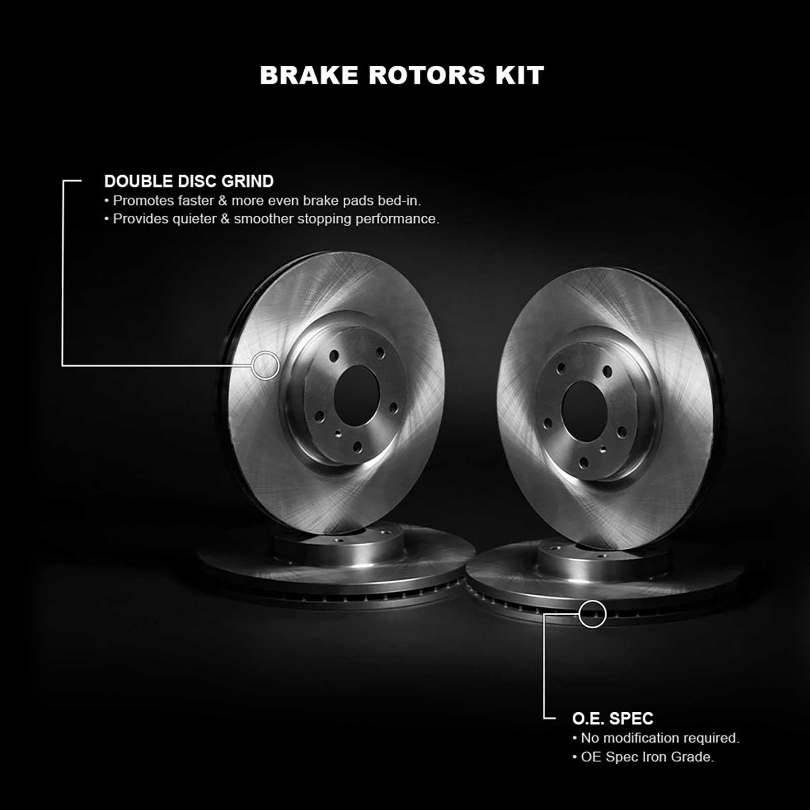 R1 Concepts Front Rear Brake Rotor Kit |Brake Rotors| Brake Disc WFPN2-46001