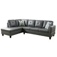 thumbnail image 2 of Hommoo Faux Leather Modern Sectional Sofa, Living Room Furniture Sets,L Shaped 4-Seat Couch Sofa Set for Home, Apartment, Dorm, 16'' Back Height, Dark Grey(No Ottomans), 2 of 8