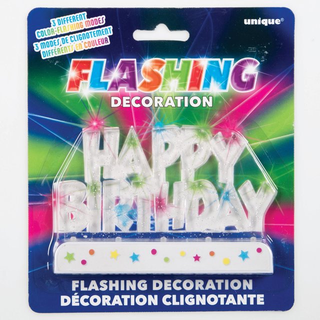 Décoration de gâteau clignotante " Happy Birthday "