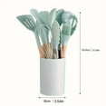 thumbnail image 6 of Niuoppy 12pcs Silicone Kitchen Utensil Set with Wooden Handles - BPA-Free, Nonstick Safe Cooking Tools Including Spatulas, Whisks, Tongs, Stirring Tools - Food Contact Safe, No Electricity Needed, 6 of 9