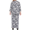 thumbnail image 3 of White Mark Casual Floral Print 3/4 Sleeve Blouse and Palazzo Pant Clothing Set, 2-Piece, Women's Plus, 3 of 7