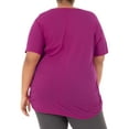 thumbnail image 3 of Terra & Sky Women's Plus Size Scoop Neck Shirred T-Shirt, 3 of 7