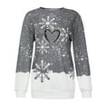thumbnail image 4 of DPTALR Femmes Col Rond Noël Manches Longues Hauts Blouse Chandail Chandail en Molleton, 4 of 5
