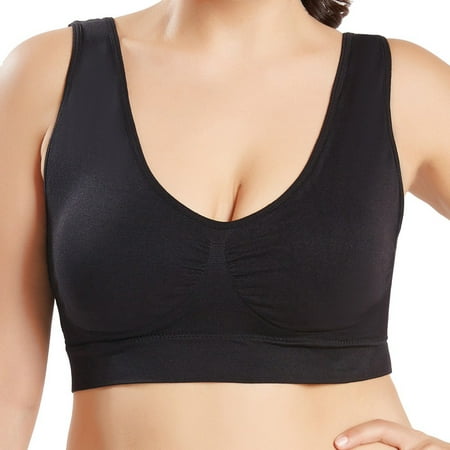 

Spdoo Compression Wirefree High Support Sports Bra Removable Padded Racerback Bras for Women Plus Size Everyday Wear Exercise and Offers Back Support Black 5XL
