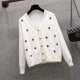 thumbnail image 3 of Suéter mujer 2024 Suéter elegante para mujer y cárdigans con botones y cuentas de perlas Chaqueta de punto formal blanca y negra jersey mujer, 3 of 5