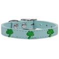 thumbnail image 2 of Green Palm Tree Widget Genuine Leather Dog Collar Size 20 Baby Blue, 2 of 3