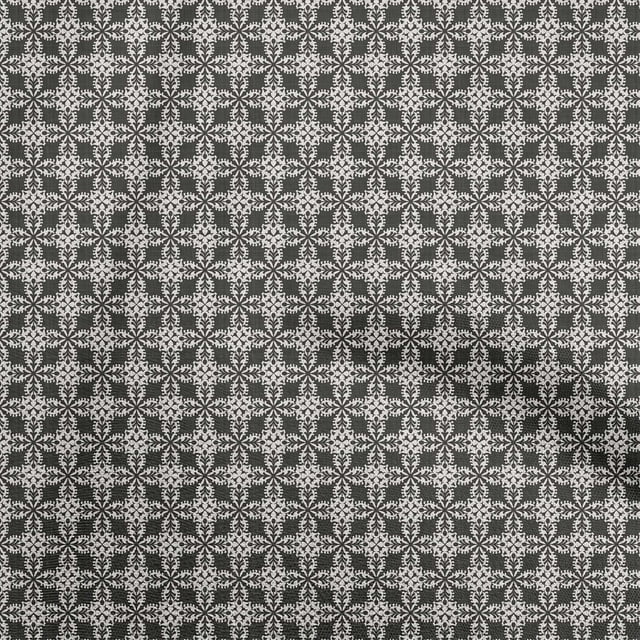 oneOone Polyester Spandex Black Fabric Geometric Tile Sewing Material Print Fabric By The Yard 56 Inch Wide