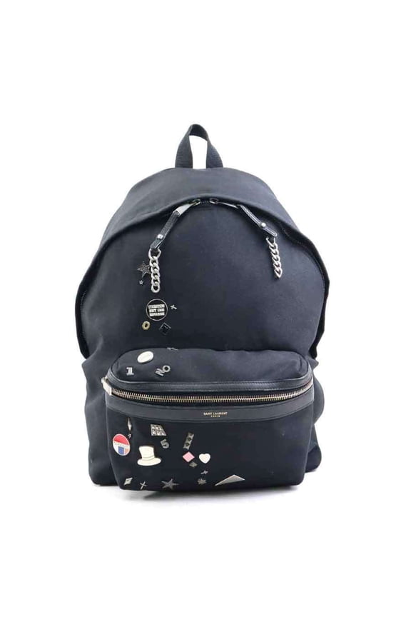 Pre-Owned Saint Laurent Backpack, Canvas, Black, Men's/Women's, 399648, H31560A (Good)