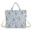 thumbnail image 7 of FORMRS Womens Corduroy Tote Bag Crossbody Shoulder Purse Handbag with Detachable Strap, Blue Octopus Pattern, 7 of 7