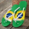 thumbnail image 2 of Chririnla Brazilian Flag Print Flip Flops for Women Lightweight Soft Footbed Thong Sandals with Arch Support Casual Comfortable Quick Dry Flats Slippers for Pool Bathroom, 2 of 7
