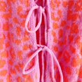 thumbnail image 4 of larppty Womens Y2k Bow Tie Front Cardigan Sweaters Oversized Fall Open Front Leopard Print Cardigans Cute Loose Knit Coats (Pink, XL), 4 of 8