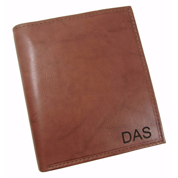 Paul & Taylor Personalized Monogram Leather Large Hipster Bifold Wallet