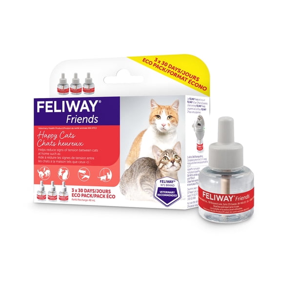FELIWAY Friends Diffuser Refill Value Pack, Promotes harmony between cats in multi-cat households, VHP Registered NN.X7C2, includes 3 Refills, Lasts