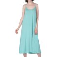 thumbnail image 5 of Defitshape Women's Plus Size Bamboo Nightgown Cami Cotton Sleepwear Sleeveless Loungewear Soft Summer Night Pajama Sleep Dress Knee Length Nightwear Green 2X, 5 of 5