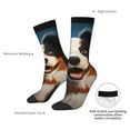 thumbnail image 4 of KLL Playful Smile Cute Dog Print Cool Socks Men's Women's Crew Socks Funny Crazy Novelty Stockings, 4 of 6