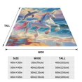thumbnail image 3 of Bixox Fleece Blanket Dolphin Rainbow Horse Pattern Super Soft Double-Sided Microfiber Flannel Blanket for Sofa, Bed, Couch,Suitable for All Seasons -, 3 of 5