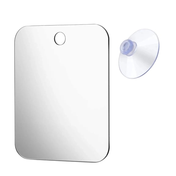 Bathroom Wall Mounted Acrylic Mirror with Suction Cup Light Weight Shaving Mirror For Shaving Grooming Dressing Room