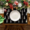 thumbnail image 2 of mubwai Black Xmas Pine Christmas Placemats Set of 4, 12x18 Inch Seasonal Christmas Table Mats for Party Kitchen Dining Decoration, 2 of 6