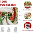 thumbnail image 5 of Christmas Holly Poinsettia Print Tablecloth Waterproof Berry Red Ribbon Rectangle Holiday Table Cloth for Dining Room,60×84 inch, 5 of 5